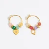Cheap BIMBA Y LOLA Pendientes Letra Q Piedras Multicolores