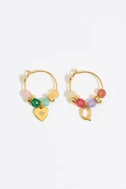 Cheap BIMBA Y LOLA Pendientes Letra Q Piedras Multicolores
