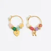 Fashion BIMBA Y LOLA Pendientes Letra R Piedras Multicolores