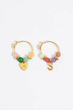 Outlet BIMBA Y LOLA Pendientes Letra S Piedras Multicolores