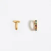 Outlet BIMBA Y LOLA Pendientes Letra T Y Aro Mini Cristales Multicolores