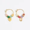 Fashion BIMBA Y LOLA Pendientes Letra U Piedras Multicolores