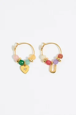 Fashion BIMBA Y LOLA Pendientes Letra U Piedras Multicolores