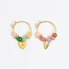 Cheap BIMBA Y LOLA Pendientes Letra V Piedras Multicolores