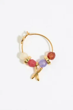Fashion BIMBA Y LOLA Pendientes Letra X Piedras Multicolores