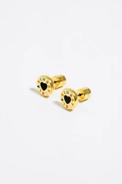 Cheap BIMBA Y LOLA Pendientes Logo Corazon Dorados