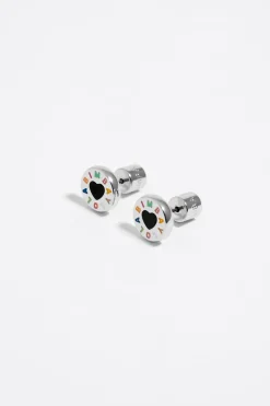 Discount BIMBA Y LOLA Pendientes Logo Corazon Plateados