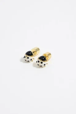 Best BIMBA Y LOLA Pendientes Mini Mariquita Marfil