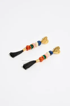 Cheap BIMBA Y LOLA Pendientes Piedras Y Corazones Dorados