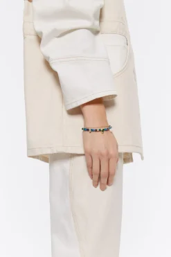 Flash Sale BIMBA Y LOLA Pulsera Doble Piedras Multicolores Y Cadena Dorada