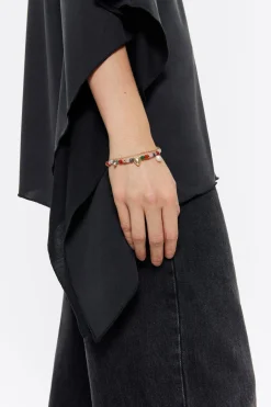 Flash Sale BIMBA Y LOLA Pulsera Doble Piedras Multicolores Y Cadena Dorada