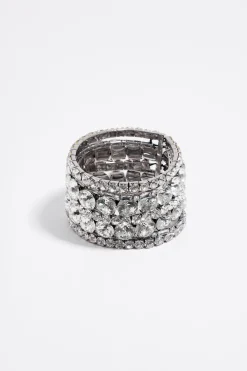 Fashion BIMBA Y LOLA Pulsera Elastica Cristales Plateada