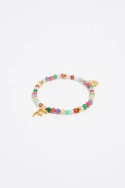Hot BIMBA Y LOLA Pulsera Letra F Piedras Multicolores
