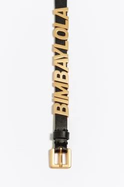Cheap BIMBA Y LOLA Pulsera Letras Logo Piel Negra
