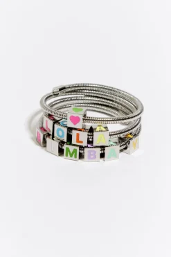 Flash Sale BIMBA Y LOLA Pulsera Muelle Logo Plateada