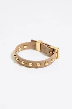 Cheap BIMBA Y LOLA Pulsera Piel Tachas Arena