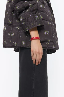Sale BIMBA Y LOLA Pulsera Piel Tachas Roja