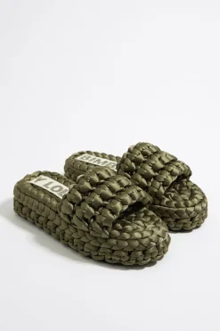 Shop BIMBA Y LOLA Sandalia Plana Trenzado Verde