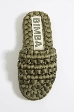 Shop BIMBA Y LOLA Sandalia Plana Trenzado Verde