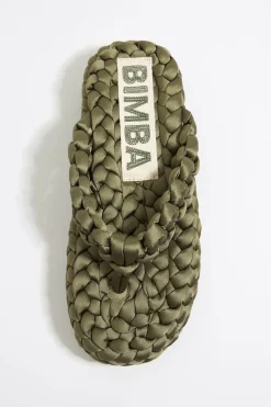 Discount BIMBA Y LOLA Sandalia Plana Trenzado Verde