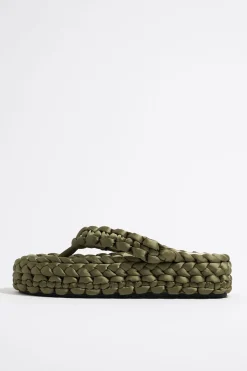 Cheap BIMBA Y LOLA Sandalia Plana Trenzado Verde