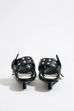 Online BIMBA Y LOLA Sandalia Tacon Tachas Piel Negra