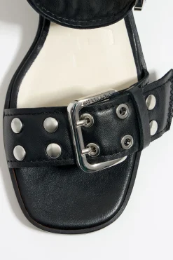 Online BIMBA Y LOLA Sandalia Tacon Tachas Piel Negra