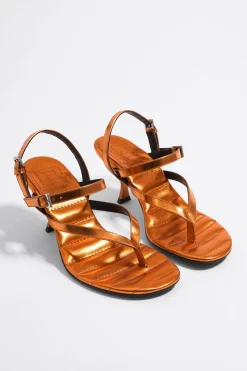 Online BIMBA Y LOLA Sandalia Tacon Tiras Piel Naranja