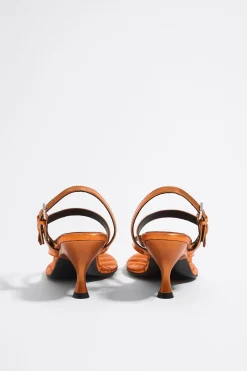 Online BIMBA Y LOLA Sandalia Tacon Tiras Piel Naranja