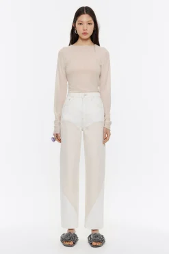 Cheap BIMBA Y LOLA Straight Cropped - Vaquero Alto Bicolor Crudo