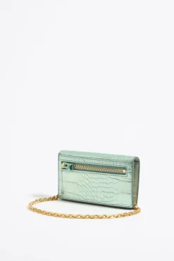 Flash Sale BIMBA Y LOLA Tarjetero-Monedero Grabado Cocodrilo Verde Claro