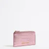 Fashion BIMBA Y LOLA Tarjetero-Monedero Grabado Cocodrilo Rosa Claro