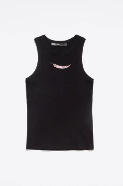Shop BIMBA Y LOLA Top Ajustado Guindilla Negro