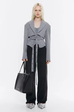 Sale BIMBA Y LOLA Top Ajustado Lana Fria Gris