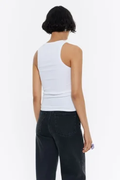 Outlet BIMBA Y LOLA Top Ajustado Logo Estampado Blanco