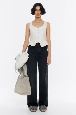 Shop BIMBA Y LOLA Top Ajustado Piel Gris Hielo