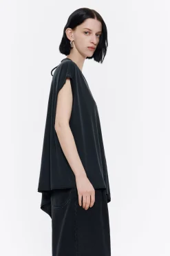 Shop BIMBA Y LOLA Top Largo Oversize Negro Lavado