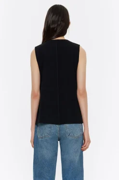 Cheap BIMBA Y LOLA Top Linea A Punto Roma Negro