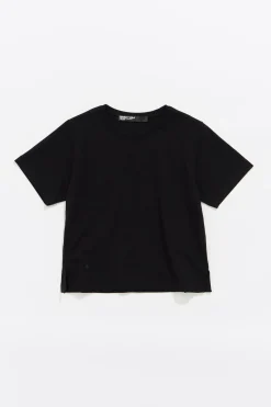 Sale BIMBA Y LOLA Top Recto Corto Punto Roma Negro