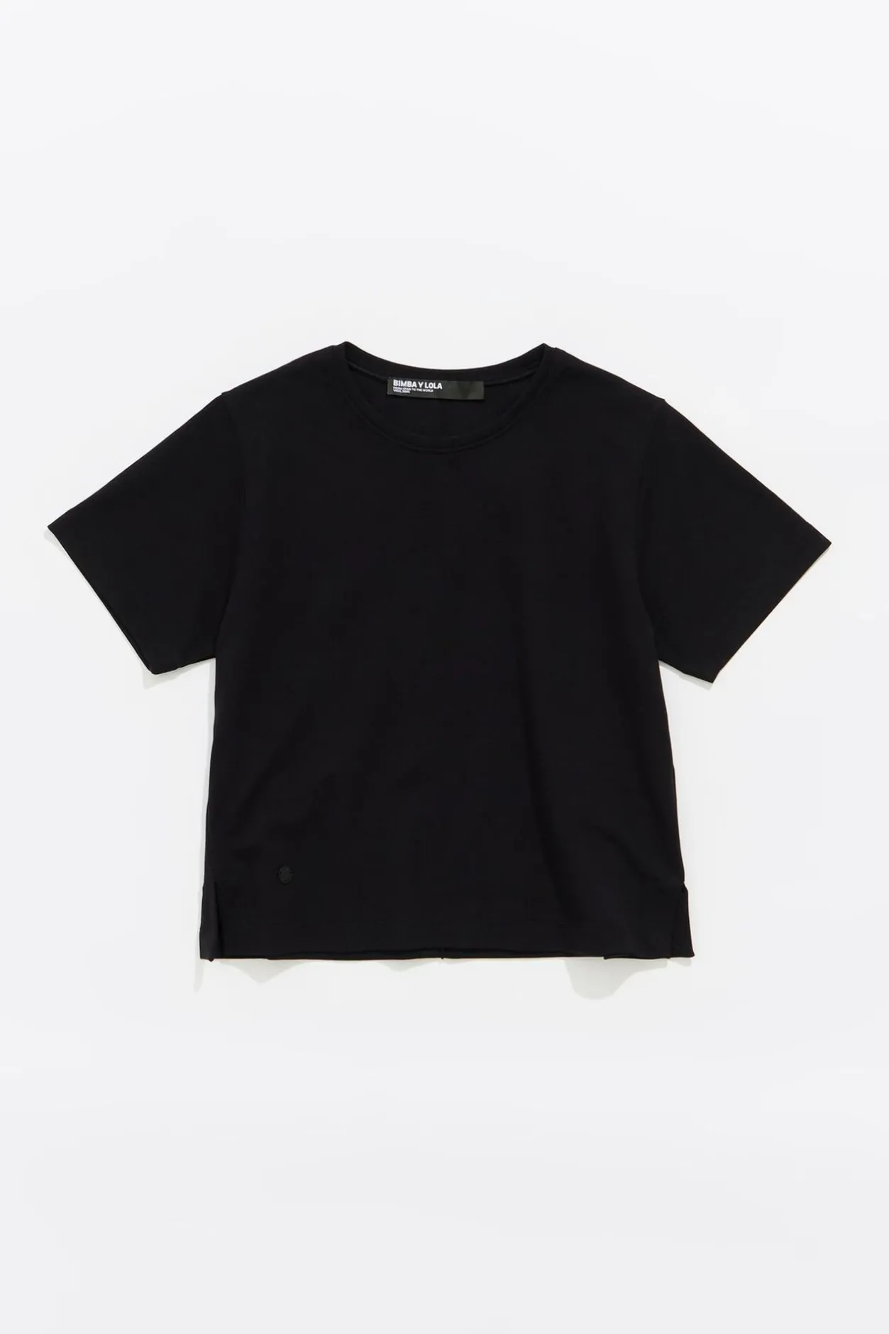 Sale BIMBA Y LOLA Top Recto Corto Punto Roma Negro