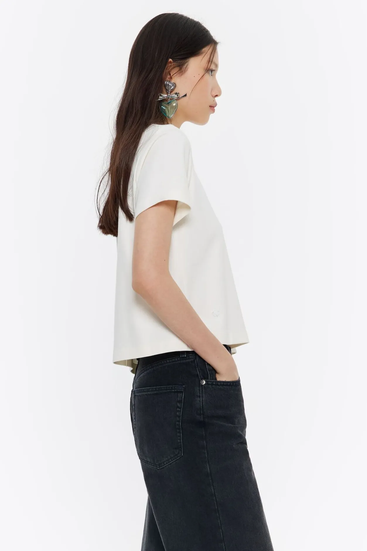 Flash Sale BIMBA Y LOLA Top Recto Corto Punto Roma Marfil