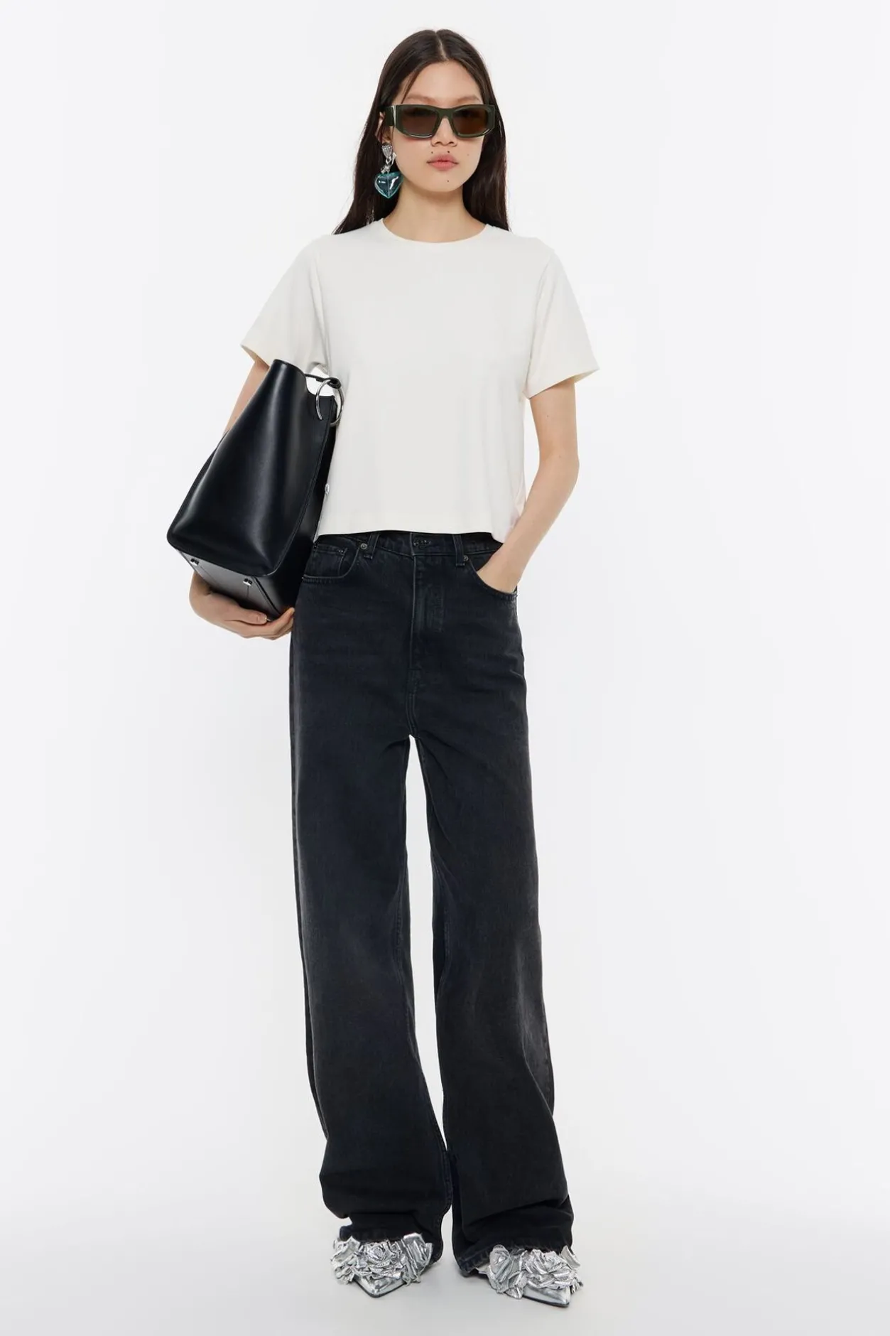 Flash Sale BIMBA Y LOLA Top Recto Corto Punto Roma Marfil