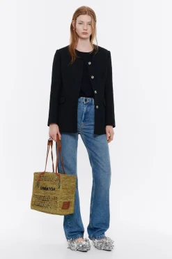 Cheap BIMBA Y LOLA Top Recto Punto Roma Negro