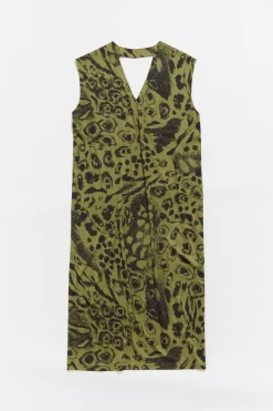 Best BIMBA Y LOLA Vestido Algodon Midi Animal Mix Verde