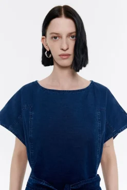 Sale BIMBA Y LOLA Vestido Corto Denim Indigo Oscuro