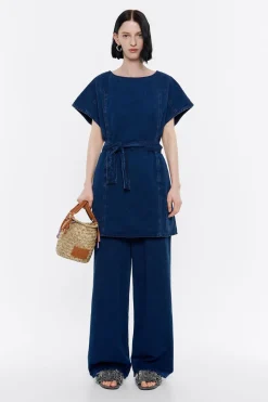Sale BIMBA Y LOLA Vestido Corto Denim Indigo Oscuro