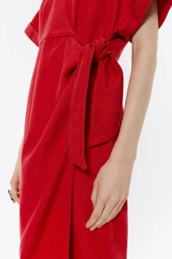 Cheap BIMBA Y LOLA Vestido Cruzado Denim Rojo