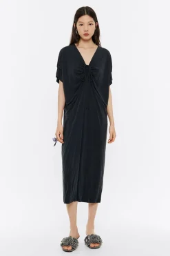 Store BIMBA Y LOLA Vestido Fluido Midi Negro