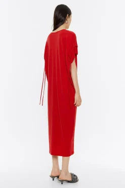 Best BIMBA Y LOLA Vestido Fluido Midi Rojo