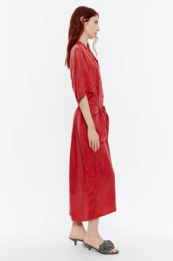 Store BIMBA Y LOLA Vestido Largo Camisero Rojo
